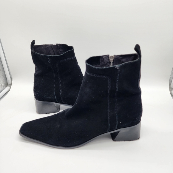 Zara Square Toe Suede Ankle Black Booties Size Women's 42 - Picture 10 of 14